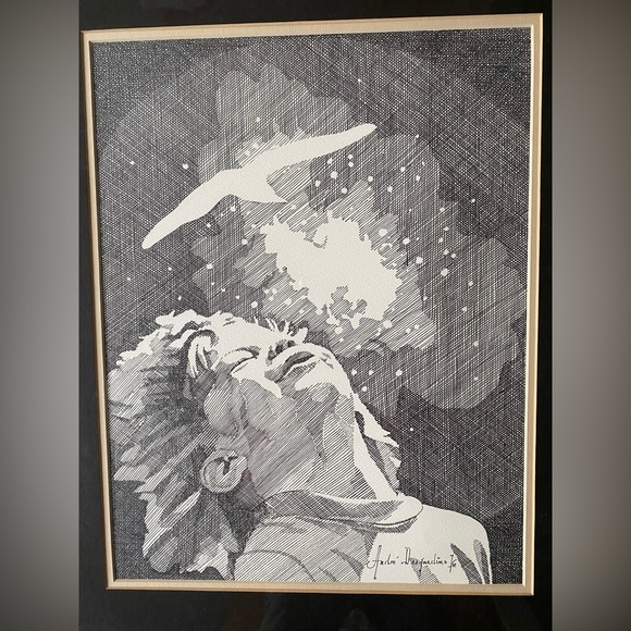 Andre Desjardins “Childlike Wonder” Original Pen and Ink Drawing c.1976 - Picture 2 of 7